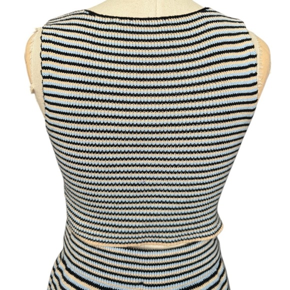 A.L.C. Greyson Stripe Rib-Knit Crop Top & Billie Short 2pc Set Small - Picture 8 of 13